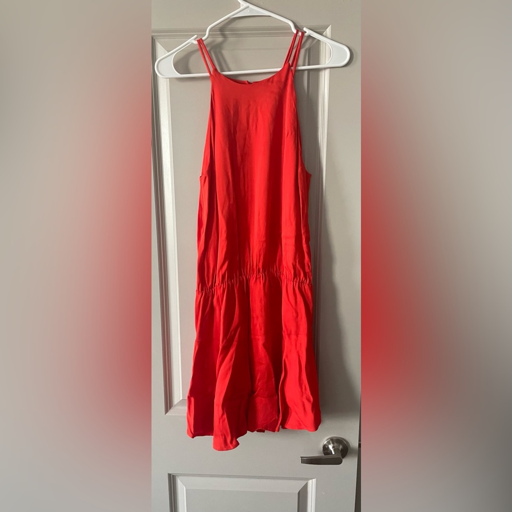 karina grimaldi orangey/red cocktail, summer dress